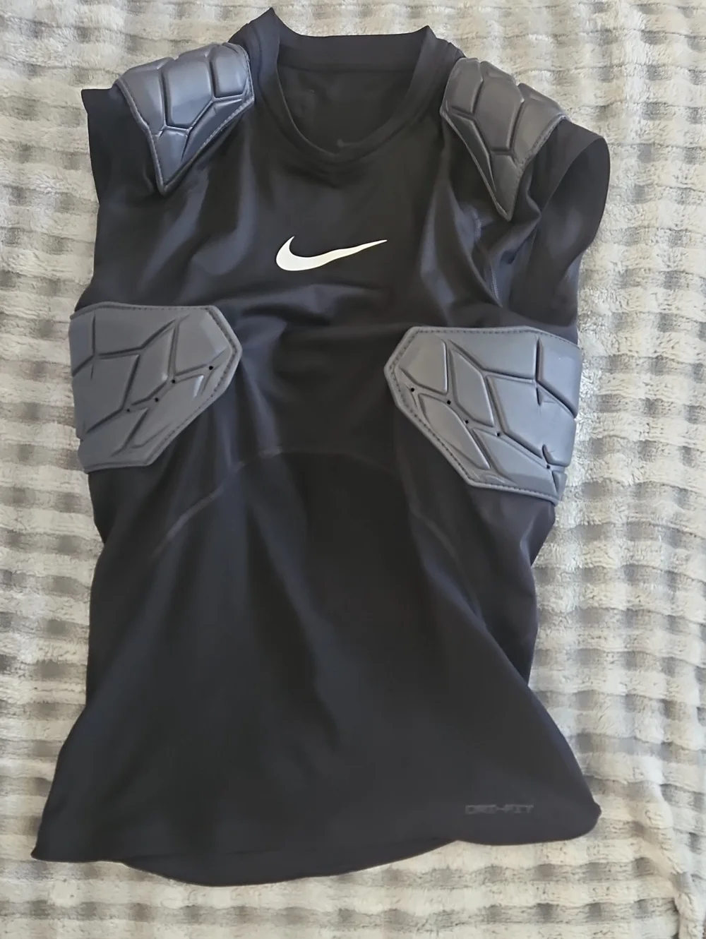 Nike Nike Youth Black Compression Sleeveless Top with Gray Protective Pads